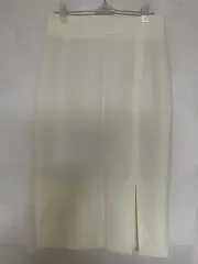 クリーム色 Hライン ミディ スカート