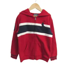 ポロバイラルフローレン パーカー トップス ジップアップ スウェット 裏起毛 キッズ 男の子用 7サイズ 赤/紺 Polo by Ralph Lauren 【中古】のサムネイル