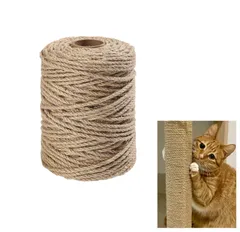 DIFEIUKI 대마 로프 두께 6mm 50M 고양이 발톱 로프 두꺼운 대마 로프 두꺼운 대마 로프 천연 고양이 타워 수리 황마 로프 원예 포장 끈 가구 다리 보호 고양이 타워 수제 DIY 수리 대마 끈