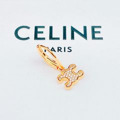 ◇セリーヌ◇消毒清掃済 CELINE トリオンフ ピアス ラインストーン 