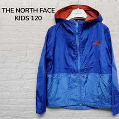 ノースフェイス　THE NORTH FACE　ウィンドブレーカー　ナイロンジャケット　キッズ　120　6歳　7歳　ブルー　青　ジップアップジャケット　ロゴ　アウトドア　韓国　古着