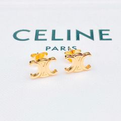 ◇セリーヌ◇消毒清掃済 CELINE トリオンフ ピアス ラインストーン 