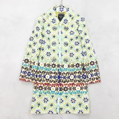 ◎KEITA MARUYAMA ケイタマルヤマ コート レース カットワーク ビジュー 総柄 リネン シルク グリーン 日本製 レディース 1 b01829のサムネイル