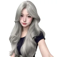 가발 중앙 스플릿 컬리 헤어 여성용 크로스 드레싱 가발 블랙 헤어 하라주쿠 가발 좌우 스플릿 앞머리 패션 롱 헤어 웨이브 코스프레 풀 가발 할로윈 로리타 S 모양 뱅 내추럴 인기 컬 스몰 페이스 롱 귀여운 데일리 가발
