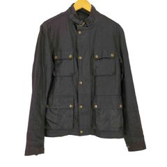 ベルスタッフ Belstaff リネン100％  サイドアジャスター コーティング モーターサイクルジャケット メンズ import：L 