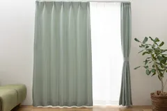 신제품 유니베일 드레이프 커튼, 3등급, 차광, 모양 기억력, 너비: 100 센티미터 x 길이: 105 센티미터, 2개 세트, 세탁 가능, 블루 림피오