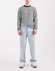 ONLY & SONS 남성용 하의 데님 팬츠 진 온리 선즈 루즈핏 진 블리치드 라이트 블루 워싱 라이트 블리치