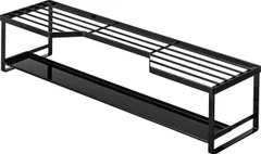 山崎実業(Yamazaki) コンロ奥ラック 排気口カバー付 60cmコンロ用 ブラック 約W70XD18XH15cm タワー tower スライド式 排気口カバー 棚付き 5269のサムネイル