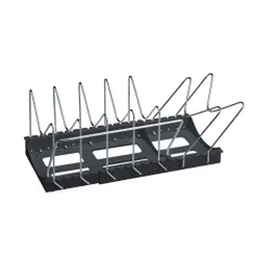 Belca(ベルカ) キッチン収納 フライパン・鍋・ふたスタンド 2WAY 伸縮タイプ 幅29~55×奥行26.2×高さ17.4cm ブラック 斜め収納対応 フライパンラック 7本仕切り ハンドルガード付き すべり止め付き PFN-NSBKのサムネイル