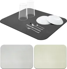 水切り マット 珪藻土 銀イオン 日本製 キッチン 食器 (40×30cm, ダークグレー)のサムネイル
