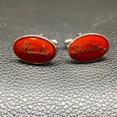 ポール・スミス Paul Smith　カフリンクス カフス　レッド　赤　イエロー　オーバル型　　メンズ　スーツ　紳士　正装　フォーマル　パーティー　婚礼のサムネイル