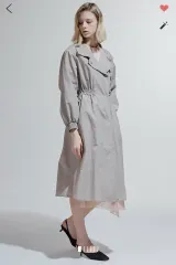 ハンサム ランバンコレクション 135万 クリンクル バンディング トレンチコート シャカシャカ素材ロング アウター ウィンドブレーカー グレーのサムネイル