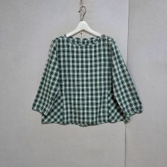 POOL いろいろの服 コットンツイルチェックブラウス ミント - メルカリ