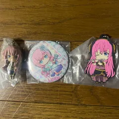 巡音ルカ　缶バッチ、ラバーマスコット、キーホルダー　3点セット