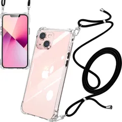 新品 iPhone13 ケース ショルダー クリア 耐衝撃 ストラップ付き スマホケース アイフォン13 カバー 透明 薄型 軽量 TPU シリコン 紐付き 肩掛け 首掛け 斜めかけケース 調節可能なショルダー クロスボディ 多目的キャリー ファッションデザイ