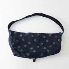 美品】ミナペルホネン choucho ショルダーバッグ 小 リネン ネイビー