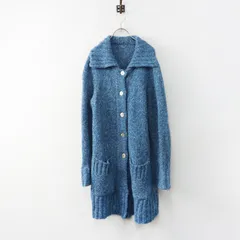 セシカブルー CECICA BLUE ピノーレ PINORE アルパカニット カーディガン 38｜ブルー 羽織り リブ シャギー 前開き【2400015010236】のサムネイル