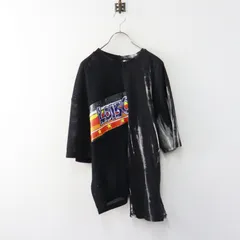 ロイスクレヨン Lois CRAYON メッシュ×カットソー ドッキング変形Tシャツ M ブラック┃黒 トップス カットソー TEE【2400015031866】のサムネイル