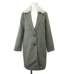 ショコラフィネローブ chocol raffine robe チェスターコート M グレー フェイクファー襟 長袖 ミドル丈 /PP ■ECA006のサムネイル
