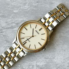 SEIKO Dolce 세이코도르체 8J41-8000 연차 쿼츠 텍스처 다이얼 콤비브레스 빈티지 드레스 시계 일본제 남성 시계