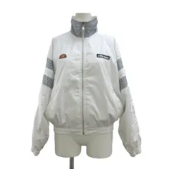 エレッセ ellesse トラックジャケット 上着 M 白 ホワイト 紺 ネイビー ギンガムチェック柄 ハイネック 長袖 /NP ■ECA006のサムネイル