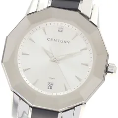 センチュリー CENTURY タイムジェム 1Pダイヤ デイト クォーツ メンズ 美品 _948566 センチュリー CENTURY タイムジェム 1Pダイヤ デイト クォーツ メンズ