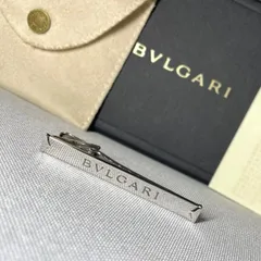 美品 希少 BVLGARI ブルガリ ブランドエンブレムロゴ スターリングシルバー SV925 ネクタイピン タイピン タイバー メンズ 付属有のサムネイル