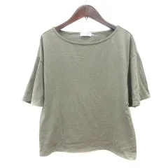 エニィファム anyFam カットソー Tシャツ ボートネック 半袖 F 緑 カーキ /MNのサムネイル
