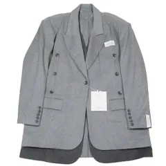 未使用 Rokh ロク 23AW DOUBLE LAYERS TAILORED COAT R8CA240 レイヤー テーラード チェスターコート ロング M グレー レディース 古着 中古 USEDのサムネイル