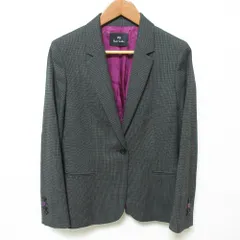 美品 PS Paul Smith ポールスミス テーラードジャケット サイズ40 ブラック ホワイト レディース 古着 中古 USEDのサムネイル