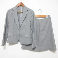 良品 green label relaxing グリーンレーベルリラクシング ジャケット スカート セットアップ スーツ サイズ36 グレー レディース 古着 中古 USEDのサムネイル