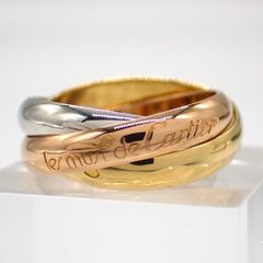 新品仕上げ済 Cartier カルティエ 51 トリニティ リング 750 K18 11号 MM クラシック イエローゴールド ホワイトゴールド ピンクゴールド ローズゴールド スリーゴールド スリーカラー 3連 指輪 ジュエリー YG WG PG 5003