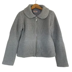 美品 McGREGOR マクレガー ウール パデッド ニットブルゾン M グレー レディース 古着 中古 USEDのサムネイル