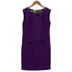 BLUGIRL BLUMARINE ノースリーブワンピース 紺白 - メルカリ