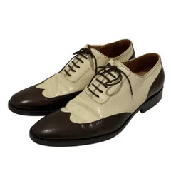 GUCCI グッチ バイカラー ウイングチップ レザーシューズ 39.5 E 24.5cm程度 ブラウン ホワイト系 メンズ 古着 中古 USEDのサムネイル
