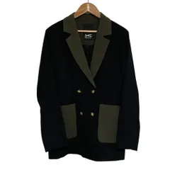 美品 DENHAM デンハム DEN HAAG TAILORED ジャケット ダブルブレスト ブレザー サイズ36 ブラック カーキ レディース 古着 中古 USEDのサムネイル