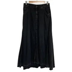 美品 HYSTERIC GLAMOUR ヒステリックグラマー USED加工デニム フレアスカート サイズM ブラック レディース 古着 中古 USEDのサムネイル