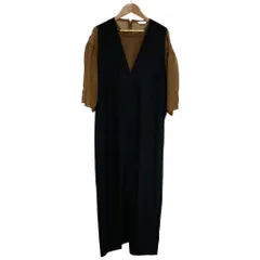 美品 CLANE クラネ 3WAY DOUBLE FACE ONE PIECE シアートップス ワンピース セット 13112-5012 2 ブラック ブラウン レディース 古着 中古 USED