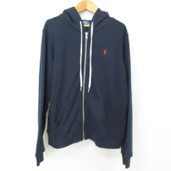 美品 POLO by RALPH LAUREN ポロバイラルフローレン ジップアップ スエット パーカー Mサイズ ネイビー レディース 古着 中古 USEDのサムネイル
