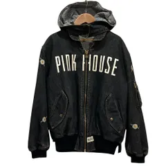 PINK HOUSE ピンクハウス マルチワッペン 苺ブーケ デニム ブルゾン ジャケット ウォッシュブラック レディース 古着 中古 USEDのサムネイル