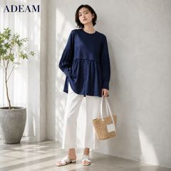極美品☆ADEAM/アディアム オイスタートップ S 異素材ミックス 
