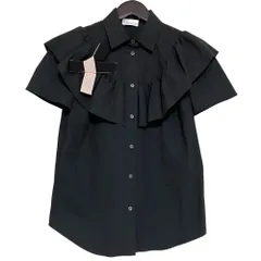 未使用 RED VALENTINO レッドヴァレンティノ ラッフル ショートスリーブ シャツ ブラウス サイズ38 ブラック レディース 古着 中古 USEDのサムネイル