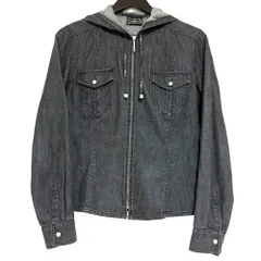 美品 FENDI フェンディ ロゴテープ デニム ジップパーカー ジャケット サイズI40 グレー系 レディース 古着 中古 USEDのサムネイル