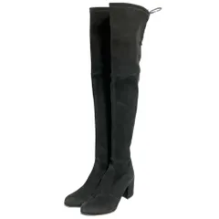 良品 STUART WEITZMAN スチュアートワイツマン ストレッチスウェードレザー ニーハイブーツ ロングブーツ 9.5M 26.5cm相当 ブラック レディース 古着 中古 USEDのサムネイル