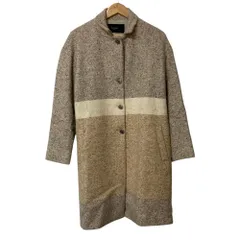 Paul Smith Black ポールスミスブラック MOON社生地 モヘヤブレンド ステンカラーコート サイズ42 マルチカラー レディース 古着 中古 USEDのサムネイル