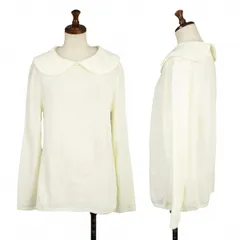 コムコム コムデギャルソンCOMME des GARCONS ピーターパンカラーアクリルニット クリームSのサムネイル