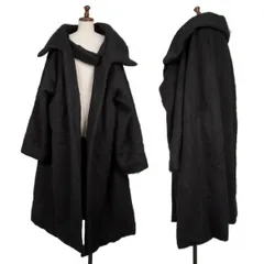 ヨウジヤマモト ファムYohji Yamamoto FEMME ウールガウンコート 黒Sのサムネイル