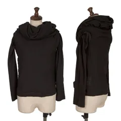 ジュンヤワタナベ コムデギャルソンJUNYA WATANABE COMME des GARCONS ウールレイヤードレープネックニットソー 黒M位のサムネイル
