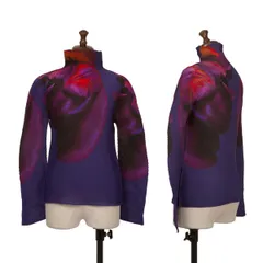 イッセイミヤケ ミーISSEY MIYAKE me グラフィックプリントストレッチプリーツカットソー 紫他Fのサムネイル