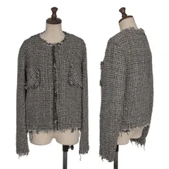 ジュンヤワタナベ コムデギャルソンJUNYA WATANABE COMME des GARCONS 縮絨ノーカラーツィードジャケット グレーXSのサムネイル